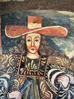 Angel With Arquebus Antique Oil Painting Canvas Colonial Cuzco School  ah1219 