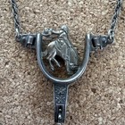 Holland Vintage Western Horse Spur Motif Tie Clip Chain Sterling Silver Cowboy