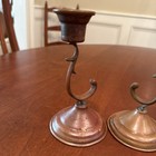 Vintage Copper Candle Holders 6    Tall Set Of 2 Mid Century Modern Patina