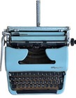 Rare Serviced Robin Egg Powder Blue Cursive Script Olympia Sm3 1958 Typewriter