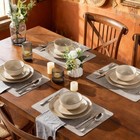 Stoneware Dinnerware Sets For 8  24 Pieces Handpainted Ceramic Plates And Bowls 