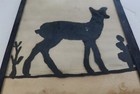 1800s Antique Japanese Orig Silhouette Asian Art Man Animal Plant Black Paper