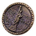 Antique Stamped Brass Statue Of Liberty Button Nice 1 1 16 Medium