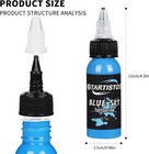 Tattoo Ink  14 Bottles Set  1oz Each Bottle  Black red yellow green blue Kit