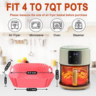 Air Fryer Silicone Liners Square 2 Pack 8 6 Inch Airfryer Liners 4-7 Qt Reusable