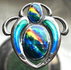 Antique Art Nouveau Marples   Beasley Sterling Silver Enamel Hat Pin - Rare 