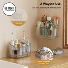 Toothbrush Holders For Bathroom Countertop Organizer  5 Slots Large Grey 