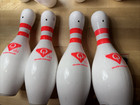 8 Qty - Qubica   Amf Bowling Glow String Pin Regulation Size White Lot
