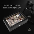 12 Slots Pu Leather Wrist Watch Display Box Storage Holder Organizer Case A  