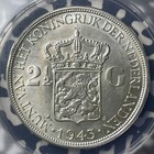 1943-d Netherlands East Indies 2 1 2 Gulden Anacs Au58 Lot mk117 Silver 