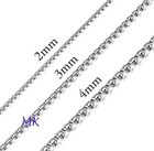 Round Box Chain Necklace Stainless Steel Cuban Men Women 18-24 Inches   2 3 4mm