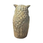 Vintage Ceramic Owl Figurine Sculpture Made In Japan Glazed Earth Tones Decor