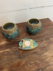 Pier One Mosaic Glass Votive Candle Holders And Beaded Fish Tea Light Holder