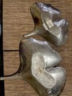 2-piece Silver Metallic Aluminum Leaf Shaped Decorative Bowl tray Set