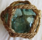 Japanese Glass Fishing Float 5  Aquamarine Bubbles Rough-net Antique Usa Bz