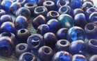 70 Antique Crow Cobalt Blue Padre Trade Beads  Loose 7-9mm  Bohemian 1800s