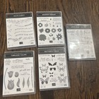 Stampin  Up Five Photopolymer Stamp Sets Retired Tulips Butterfly Garden Curvy
