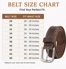 Men s Full Grain Leather Belt Brown Single Prong Buckle 1  Wide Waist  28-46 