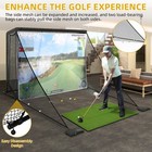 10x7ft Golf Hitting Net With Cloth And Side Net  Large Steel Frame Driving Nets