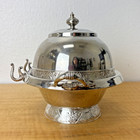 Hartford Silver Co Triple Plate Handled Dome Butter Dish Sauce Bowl   808