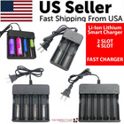 Li-ion Lithium Smart Charger 3 7v 2 4 6 Slot For 16340 14500 26