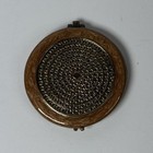 Vintage Enamel Rhinestone Compact Double Mirror Ornate Floral Design Jeweled