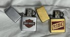 2 Vintage  2001   2004  Harley Motorcycle Zippos   Leather Zippo Case