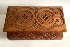 Vintage Ukrainian Hand Carved Folk Art Ornate Wooden Box