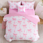Twin Size Bow Comforter Set 6pcs Bed In A Bag For Girls Kids