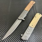 8 75    Wood Tactical Spring Assisted Open Blade Folding Pocket Knife Hunting