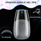Short Coffin Nail Tips - 12 Sizes 240pcs Pre-etched Soft Gel Full Cover Soft Tip