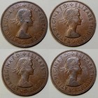 Lot Of  4  Great Britain One Pennies  1961-1964 - Elizabeth Ii  lot  3 