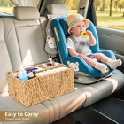 Large Baby Diaper Caddy Organizer  Handwoven Water Hyacinth Storage Basket 