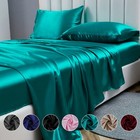 4pc Bed Sheet Set Luxury Satin Silk Sheet Set Ultra Soft Wrinkle Free Collection