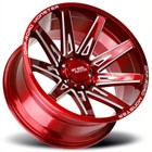 20x10 Off-road Monster Wheels M25 Candy Red Milled Rims  4pcs 