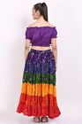 25 Yard 4 Tear Jaipuri Cotton Belly Dance Multi Color Polka Dot Long Maxi Skirt