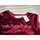 Wonder Kids Velvet Dress Burgundy Red Long Sleeve Floral Toddler Girls 3t