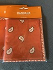 Lot Of 7 Orange Bandana Paisley Print Scarf Head Wrap Neck Headband