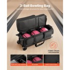 Uimoso Bowling Bag With Wheels  3-ball Capacity  Shoe Storage Included