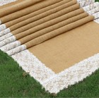 36  X 30ft Burlap Wedding Runner Lace - Used