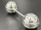 Antique Silver Baby Rattle     Celestial Sun Face     Repouss  
