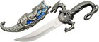 Stunning 10-inch Blue Dragon Dagger With Stainless Steel Blade And Scabbard