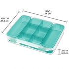 Sterilite Divided Case Stackable Plastic Small Storage Lidded Container  6 Pack