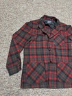 Vintage Pendleton 100  Wool Plaid Blazer Jacket Shirt Red Mens Medium