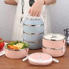      Blue 3-tier Stackable Stainless Steel Lunch Box     Insulated Bento Food Contai