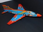 Vintage Tin Litho Friction F -4 Phantom Jet Airplane Toy Masudaya - Japan