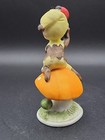 Vintage Whimsical Pixie elf Gnome On Mushroom  With Ladybug