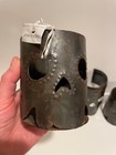 Handmade Haitian Metal Voodoo Skeleton Face Candle Holders Set Of 3 Haiti