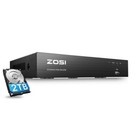 Zosi 4k 8mp Cctv Poe Nvr 2tb Hard Drive 24 7 Recording Playback 8 Channel H 265 