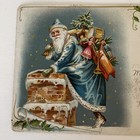 Tuck  Pm 1905 Blue Robe Santa Vintage Embossed Christmas  Great Toys Postcard